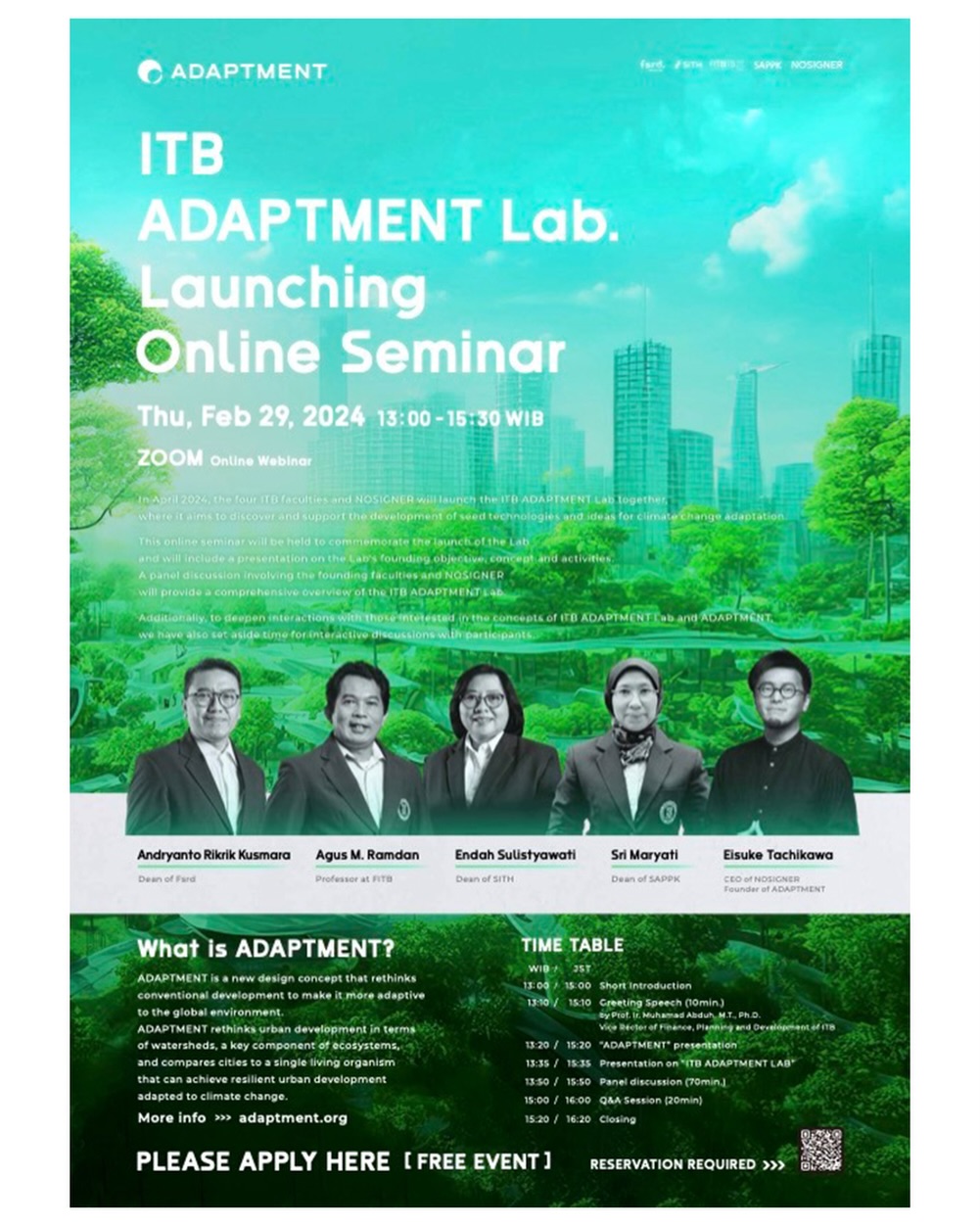 ITB Adaptment lab. Launching Online Seminar